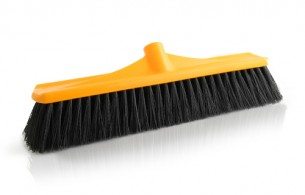 Broom 600mm Hard Bristle Complete with Wooden Handle
